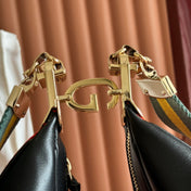 GUCCI 25S ATTACHE SHOULDER BAG 35 CM IN BLACK CALFSKIN