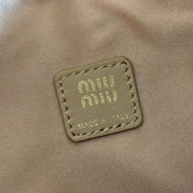MIUMIU 26S POUCH BAG 15 IN DARK BEIGE CALFSKIN GOLD HARDWARE