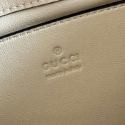 GUCCI 25S HORSEBIT 1955 MINI BAG 26 CM IN LIGHT BEIGE CALFSKIN WITH GOLD HARDWARE