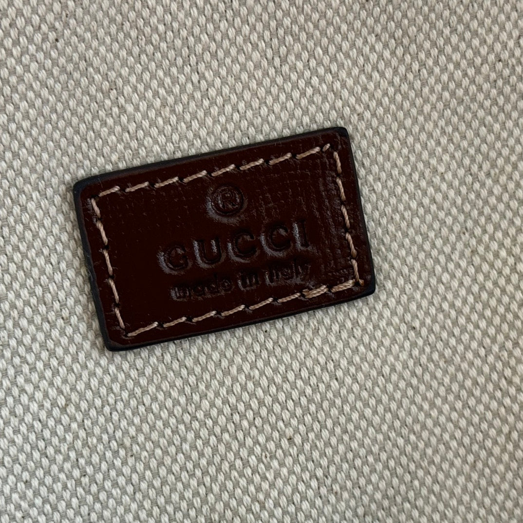 GUCCI 25S SUPREME BACKPACK 41 CM IN BROWN MIX BEIGE CALFSKIN