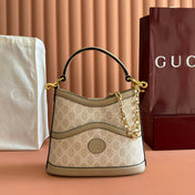 GUCCI 25S SHOULDER BAG 25 CM IN BEIGE CALFSKIN