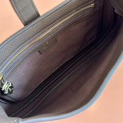 GUCCI 25S JACKIE 1961 SMALL BAG 28 CM IN DARK BROWN LEATHER WITH GOLD HARDWARE