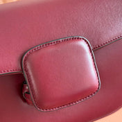 GUCCI 25S HORSEBIT 1955 MINI BAG 26 CM IN DARK RED CALFSKIN WITH GOLD HARDWARE