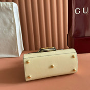 GUCCI 25S HORSEBIT 1955 MEDIUM SHOULDER BAG 22 CM IN CREAM WHITE CALFSKIN WITH GOLD HARDWARE