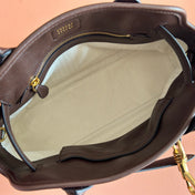 MIUMIU 26S BORSA AVENTURE BAG 30 IN DARK BROWN CALFSKIN GOLD HARDWARE