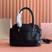 MIUMIU 26S BORSA AVENTURE BAG 30 IN BLACK CALFSKIN GOLD HARDWARE