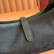 GUCCI 26S JACKIE SLIM SHOULDER BAG 27 IN BLACK CANVAS