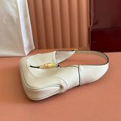 GUCCI 26S JACKIE SLIM SHOULDER BAG 27 IN CREAM WHITE CALFSKIN