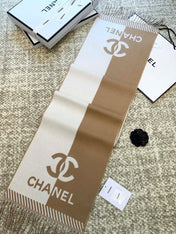 SCARF 184 CM IN PEANUT BROWN MIX WHITE MERINO WOOL 393121