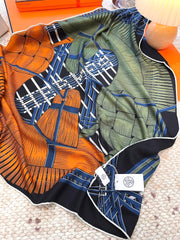 HERMES 25S SCARF 140 IN CASHMERE SILK 854526