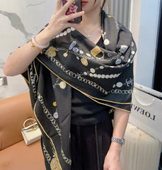 CHANEL 25S SCARF 140 CM IN CASHMERE SILK 943928