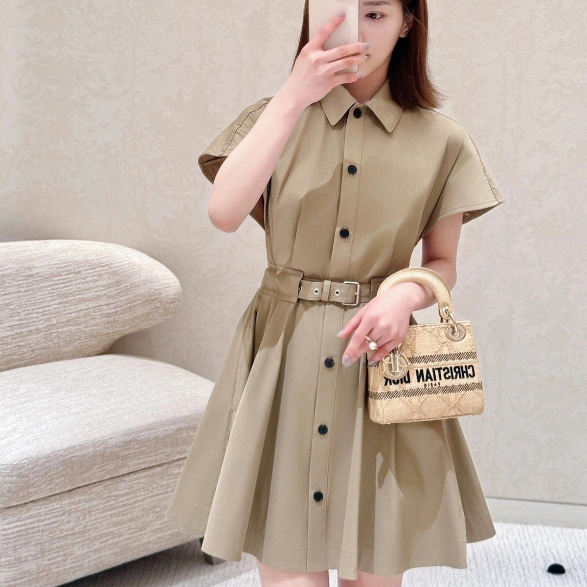 DIOR 25S PLEATED SHIRT DRESS 220902