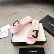 SLIPPERS IN PINK CALFSKIN QUILTED