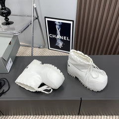 BALENCIAGA 25S ALASKA ANKLE BOOTS HIGH HEEL IN WHITE FABRIC