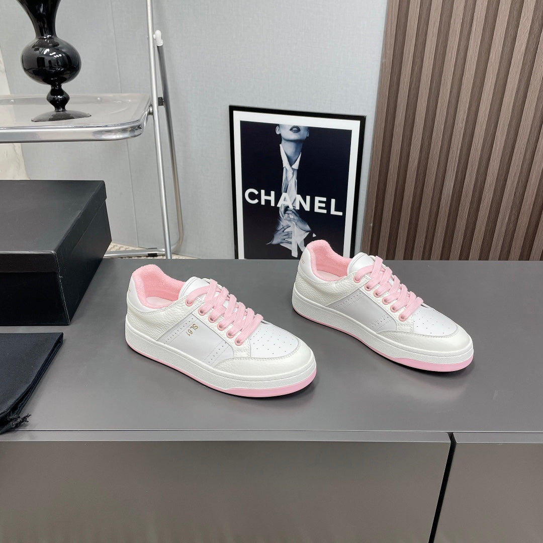 SL/61 SNEAKERS IN WHITE MIX LIGHT PINK CALFSKIN