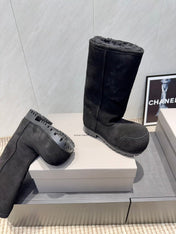 BALENCIAGA 25S BOOTS PLATFORM HEEL IN BLACK SUEDE STYLE 5