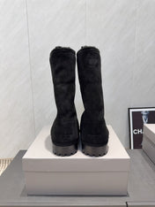 BALENCIAGA 25S BOOTS PLATFORM HEEL IN BLACK SUEDE STYLE 5
