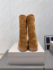 BALENCIAGA 25S BOOTS PLATFORM HEEL IN BROWN SUEDE STYLE 4