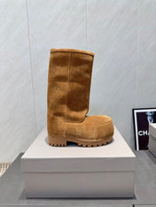 BALENCIAGA 25S BOOTS PLATFORM HEEL IN BROWN SUEDE STYLE 4