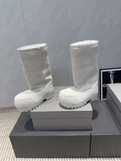 BALENCIAGA 25S BOOTS PLATFORM HEEL IN WHITE SUEDE STYLE 3
