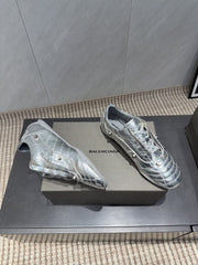 BALENCIAGA 25S SNEAKER IN SILVER CALFSKIN