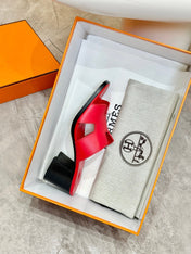 HM 26S HELIA SANDAL 70MM IN RED CALFSKIN