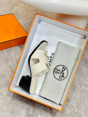 HM 26S HELIA SANDAL 70MM IN IVORY WHITE CALFSKIN