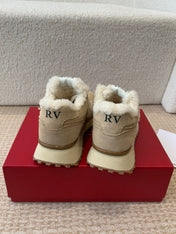 VIV' RUN SNEAKER IN LIGHT BROWN SUEDE AND SHEARLING