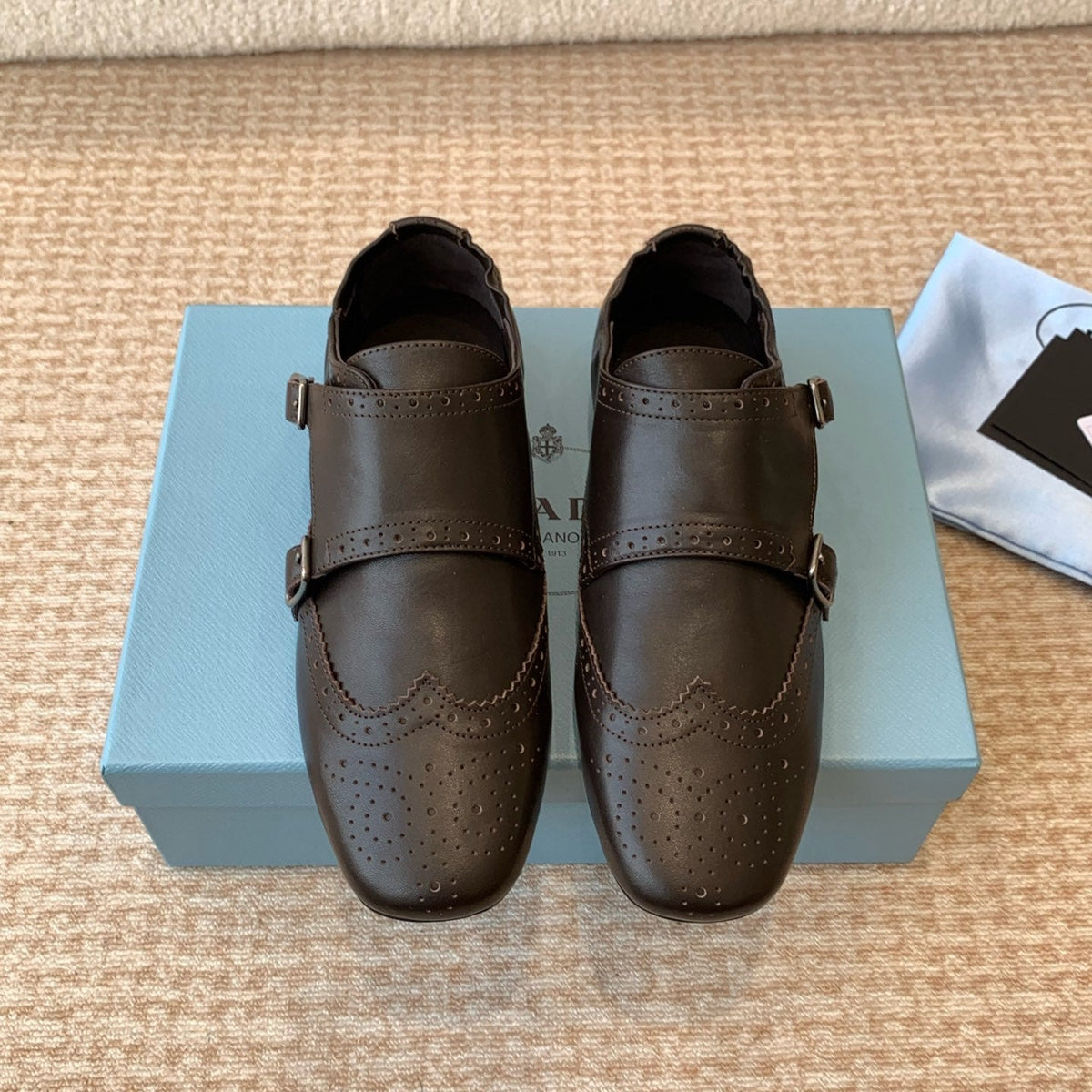 MONK STRAP IN WALNUT BROWN CALFSKIN