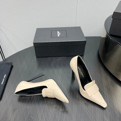 D'ORSAY PUMPS IN CREAM GLOSSY CALFSKIN