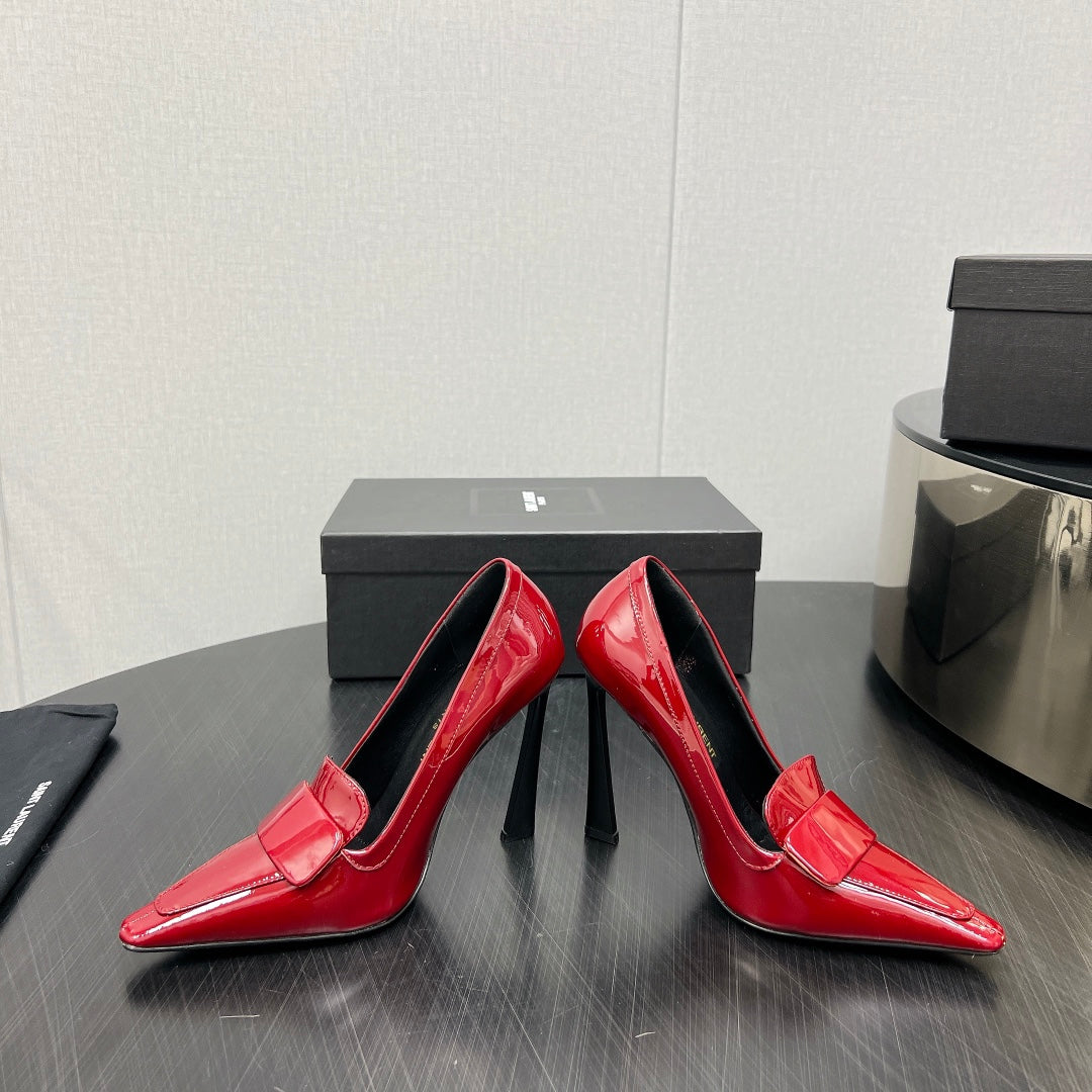 D'ORSAY PUMPS IN RED GLOSSY CALFSKIN
