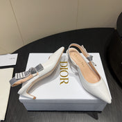 DIOR HIGH SLINGBACK 25S 50 MM IN WHITE CALFSKIN