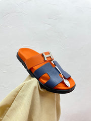 CHYPRE SANDAL LAPIS MIX ORANGE LAMBSKIN WITH H BUCKLE