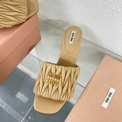 WOMEN'S MID - HEEL APRICOT COLOR LEATHER