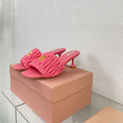 Women's Mid - Heel Rose Leather