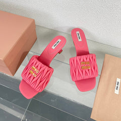 Women's Mid - Heel Rose Leather