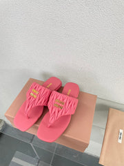 Flip-Flops Rose Leather Stylized