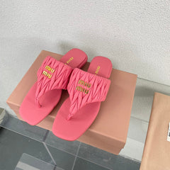 Flip-Flops Rose Leather Stylized