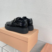 Baroque Thick-Soled Oxford Shoes Black Calfskin