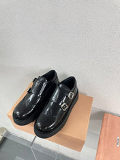 Baroque Thick-Soled Oxford Shoes Black Calfskin