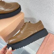 Baroque Thick-Soled Oxford Shoes With Laces Cider Calfskin