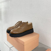 Baroque Thick-Soled Oxford Shoes With Laces Cider Calfskin