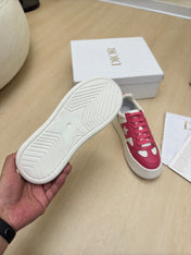 STAR PLATFORM SNEAKER IN WHITE MIX RED PINK CALFSKIN