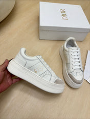 STAR PLATFORM SNEAKER IN WHITE CALFSKIN AND SUEDE