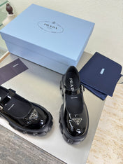 PRADA 25S PLATFORM MARY JANE SHOES IN BLACK GLOSSY CALFSKIN STYLE 2