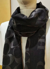 LONG SCARF 195 CM IN BLACK CASHMERE 332742