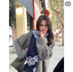 MONOGRAM DRIP 200 CM IN NAVY BLUE WOOL 391068