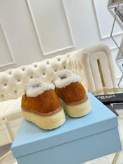 SUEDE LOAFER BRONZE BROWN WITH SHEARLING LINING