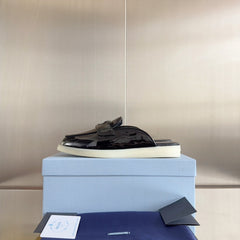 Pra Black Patent Leather Mule 25mm Rubber Sole