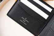 LV 25S SLENDER WALLET 11 IN BLACK TAIGA CALFSKIN